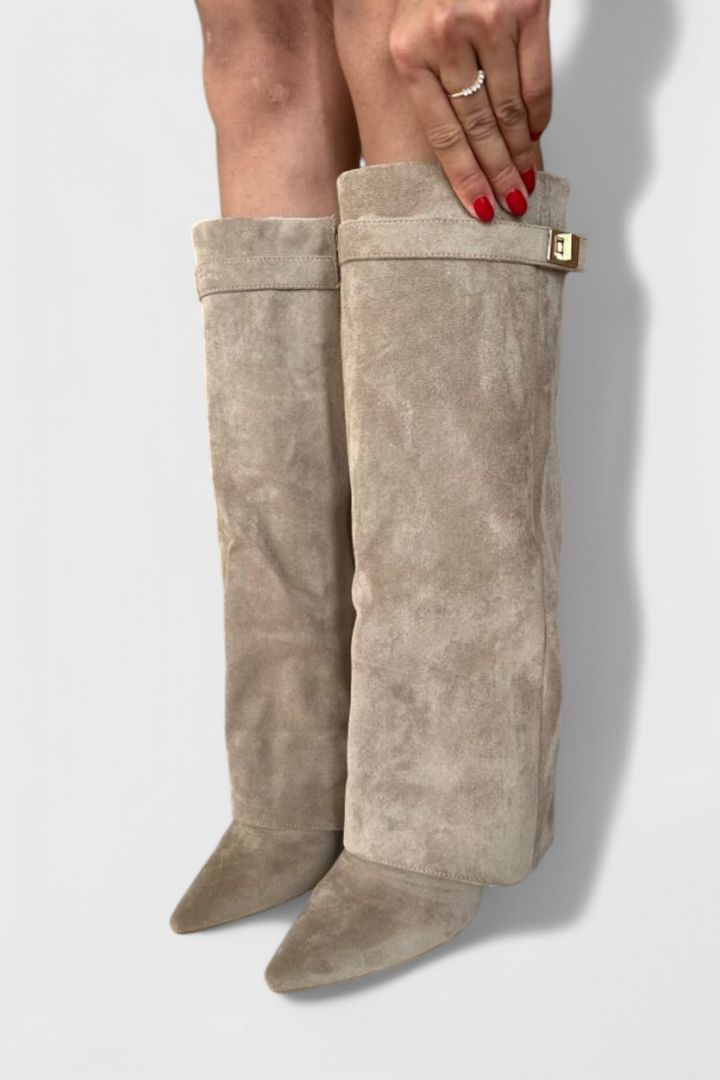 Boots For Women | Knee-High Pointed Toe Low Heel