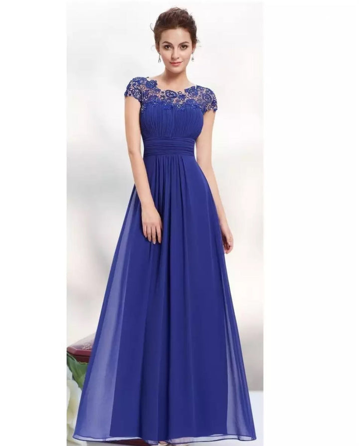 Women's Gown | Floral Lace Design with Open Back