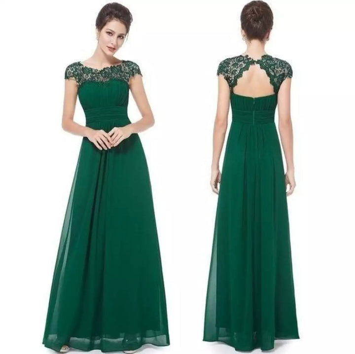 Women's Gown | Floral Lace Design with Open Back