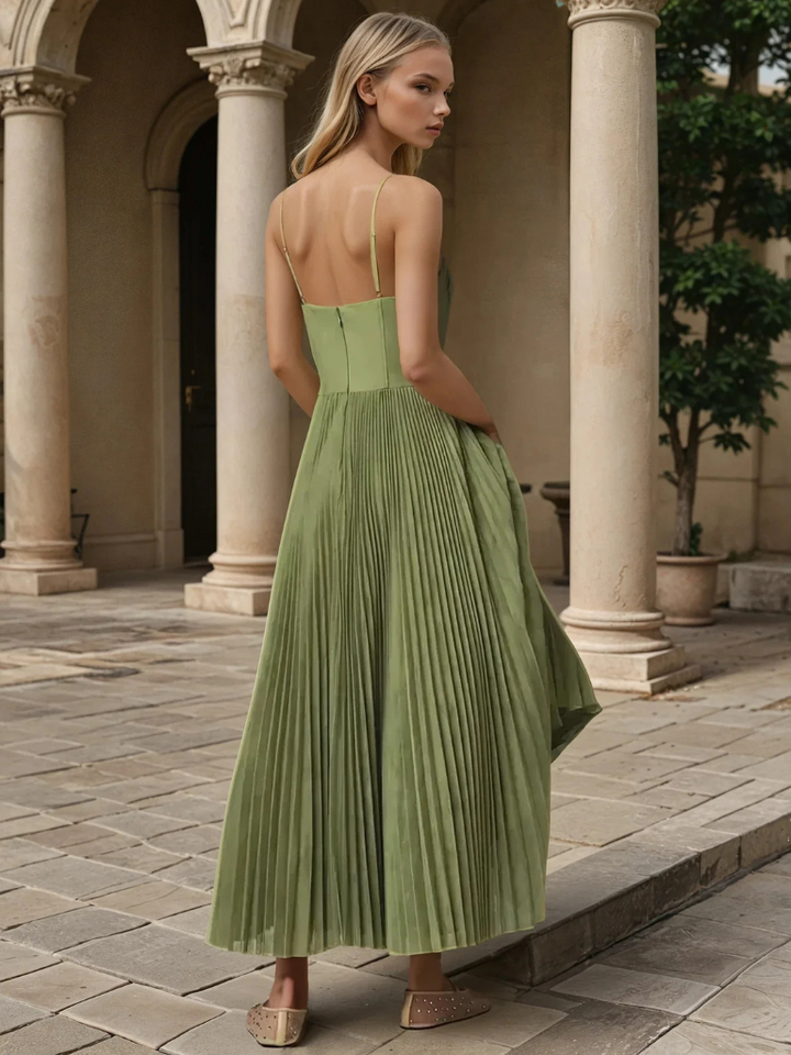 Women's Dress |Strappy Maxi Pleated Skirt