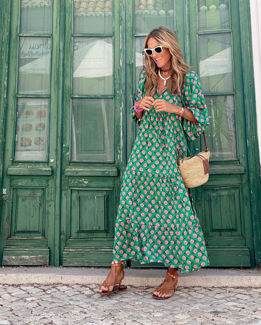 Dress For Women | V-Neck Printed Flowy Design