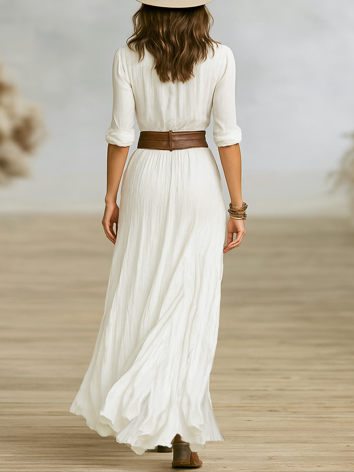 Women's Dress | Deep V-Neck with Flowy Bottom