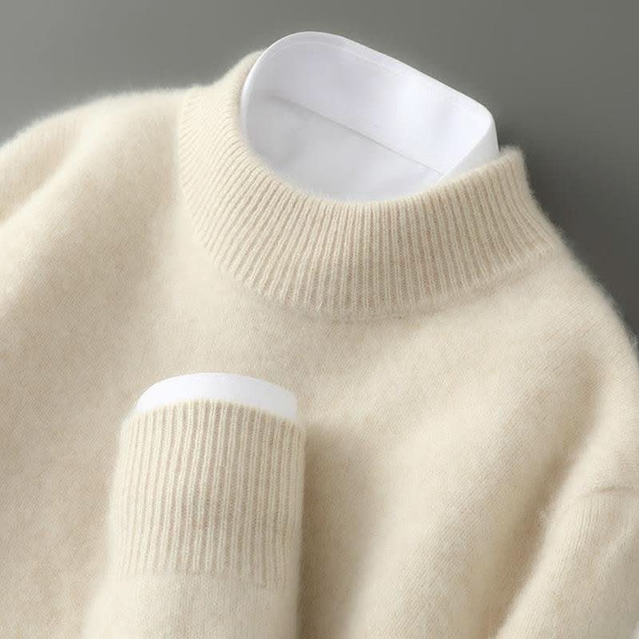 Women's plain ribbed turtleneck sweater with long sleeves