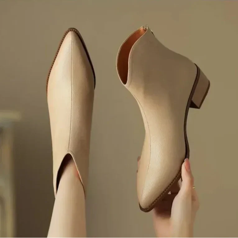 Boots For Women | Slip On Pointed Ankle Heel Design