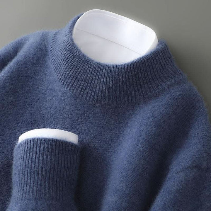 Women's plain ribbed turtleneck sweater with long sleeves