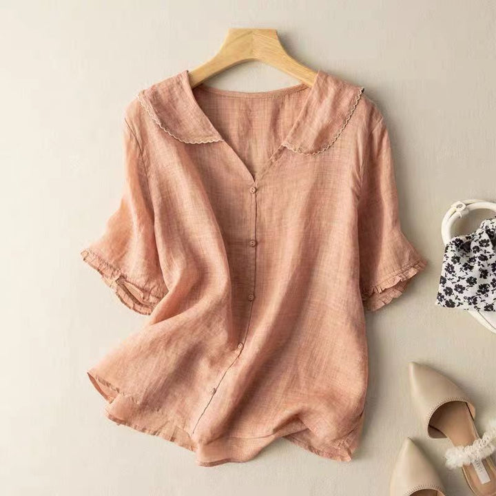 Women’s Blouse | Loose-Fit Short-Sleeve
