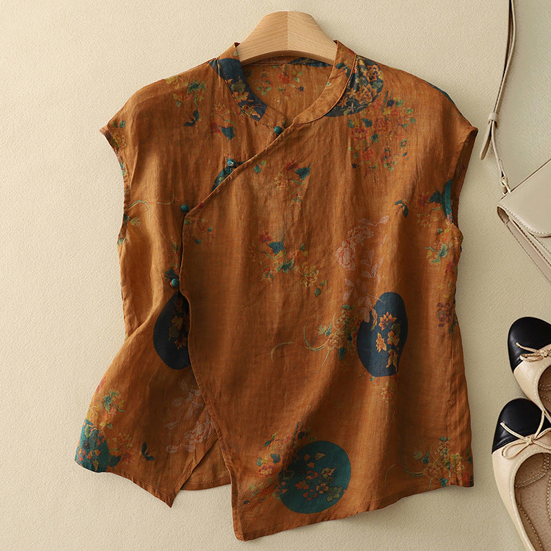 Women’s Blouse | Vintage Floral Sleeveless