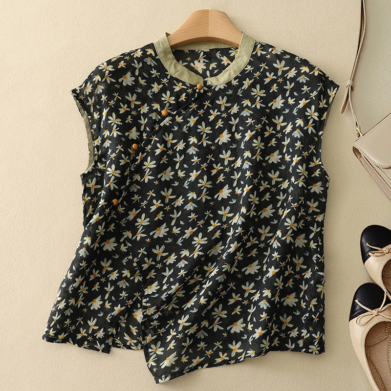 Women’s Blouse | Vintage Floral Sleeveless