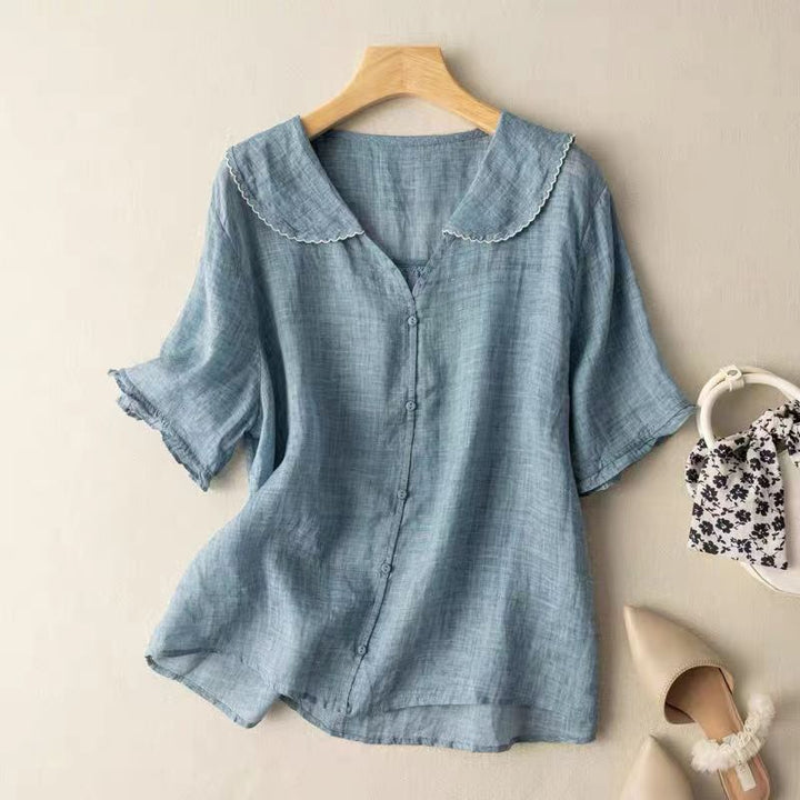 Women’s Blouse | Loose-Fit Short-Sleeve