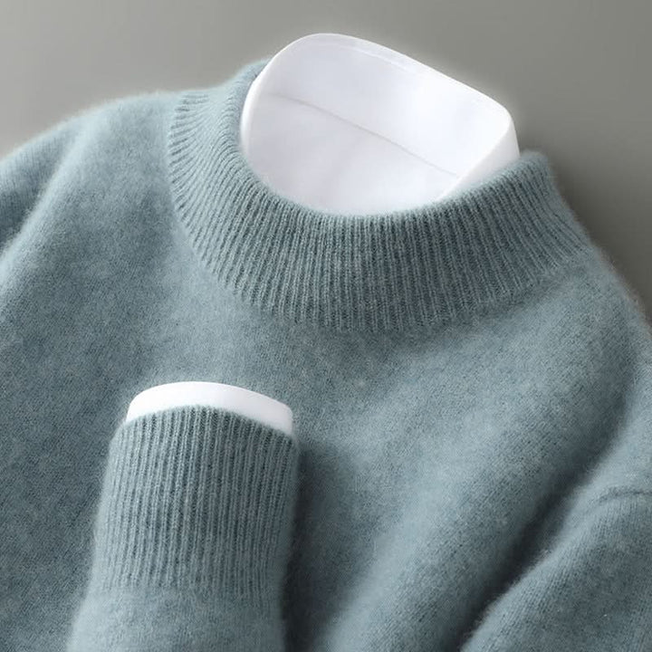 Women's plain ribbed turtleneck sweater with long sleeves