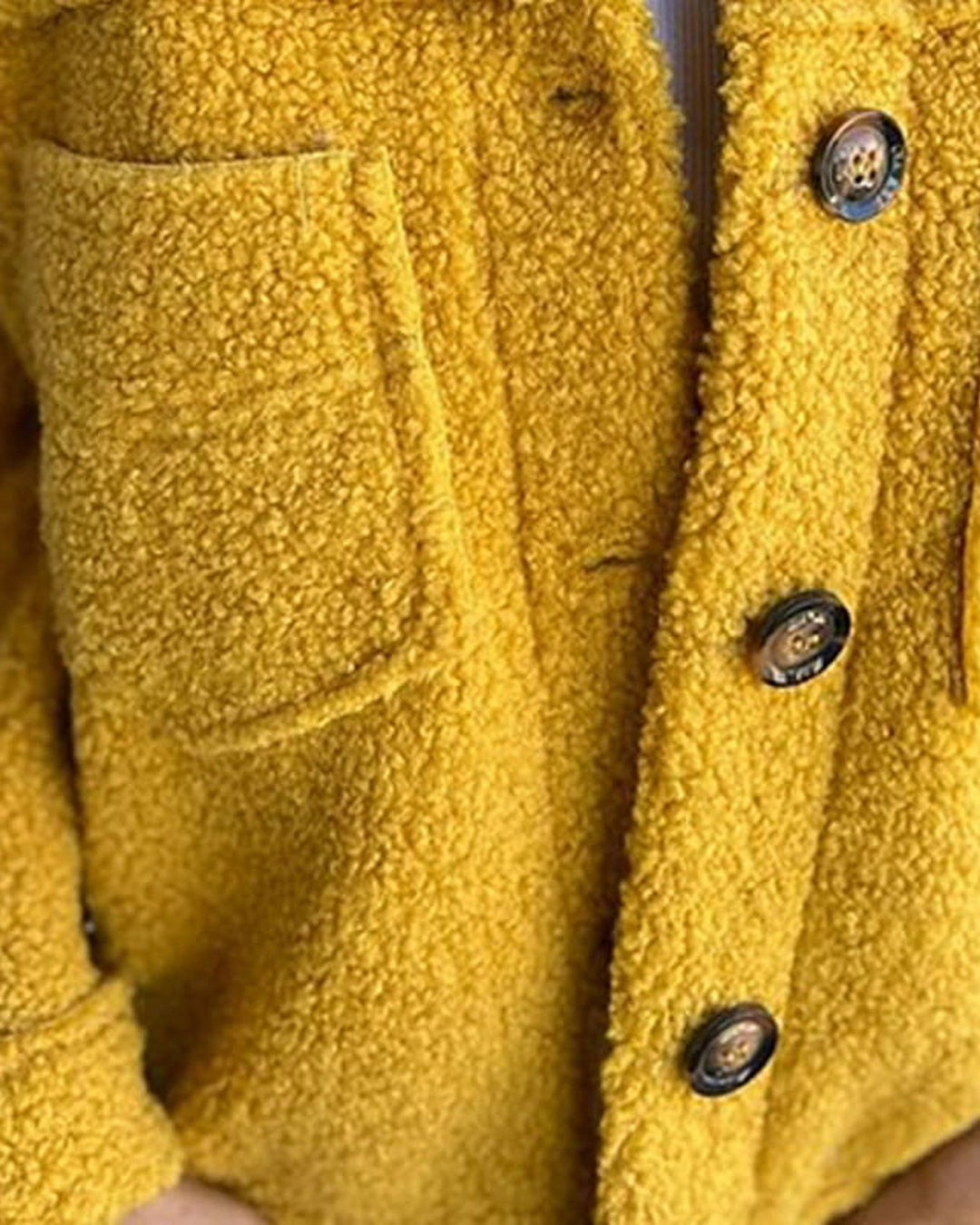 Women's textured button front jacket with lapel collar and patch pockets