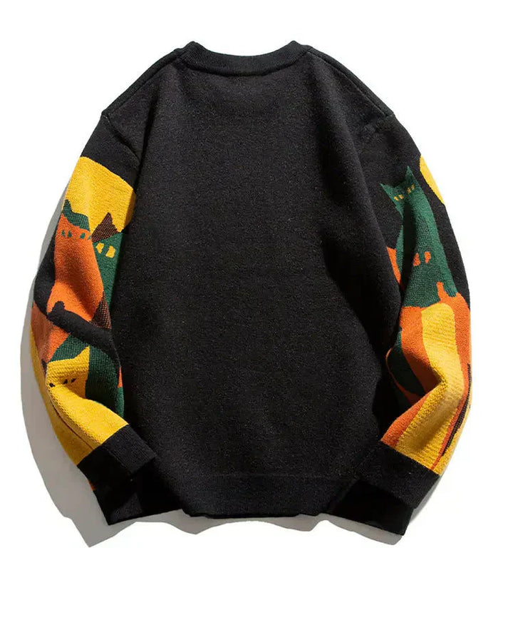 Women's Sweater | Cat Graphic Oversized Pullover