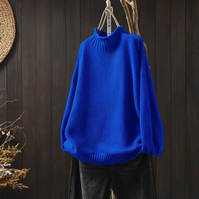 Sweater for Women | Oversized Waffle-Knit Mock Neck