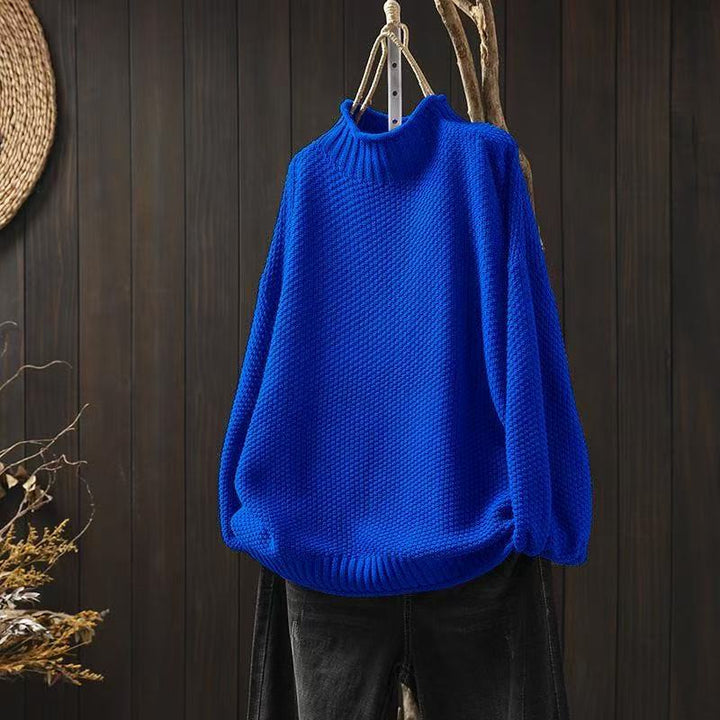 Sweater for Women | Oversized Waffle-Knit Mock Neck