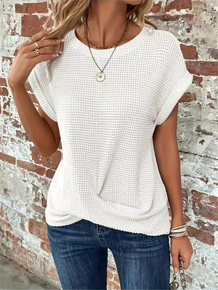 Top For Women | Textured Knit Short Sleeve