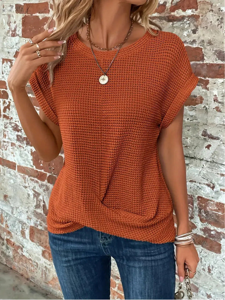 Top For Women | Textured Knit Short Sleeve