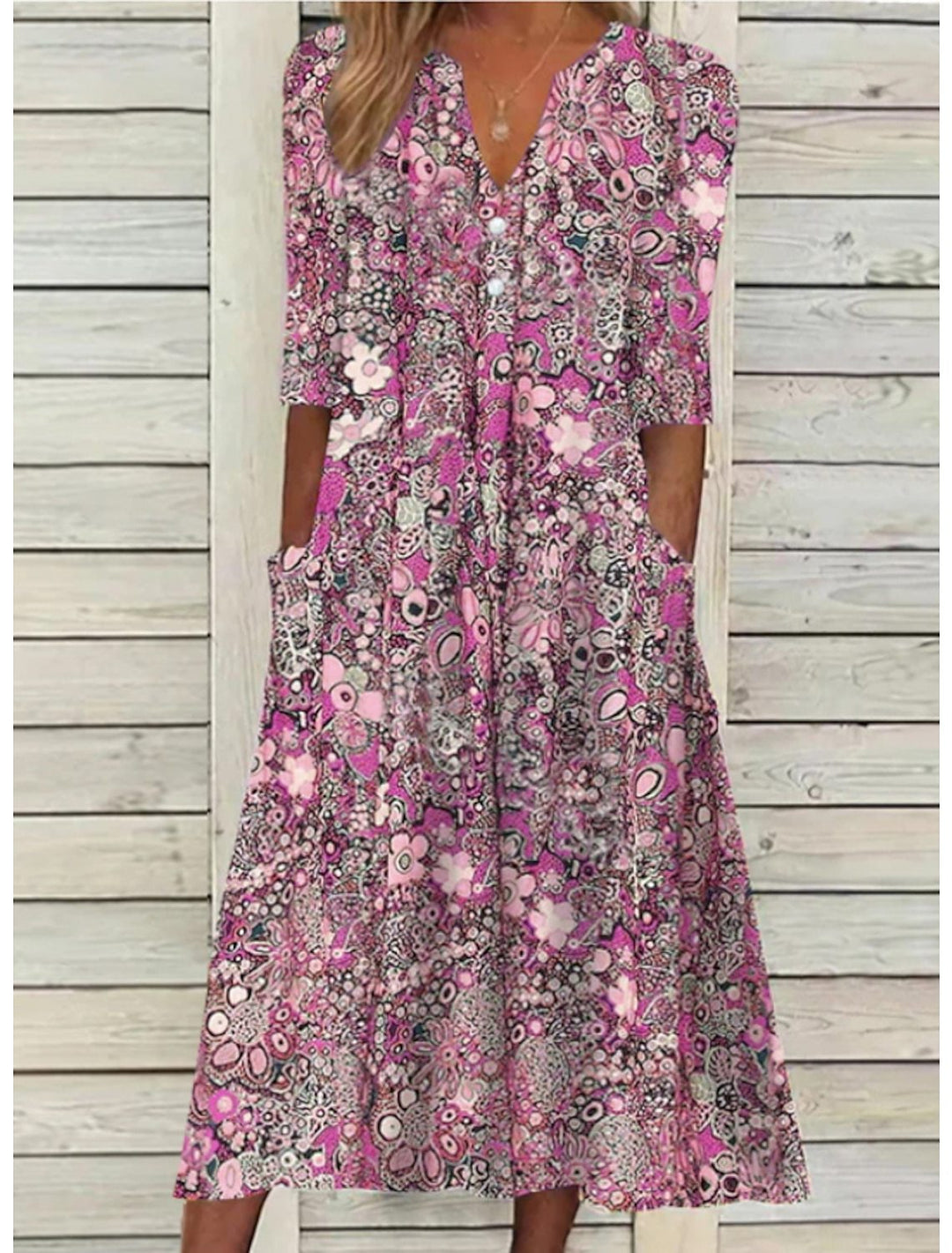 Women’s Dress | Floral Print with Pockets