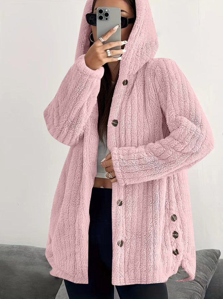 Hooded Cardigan for Women | Cable-knit Texture