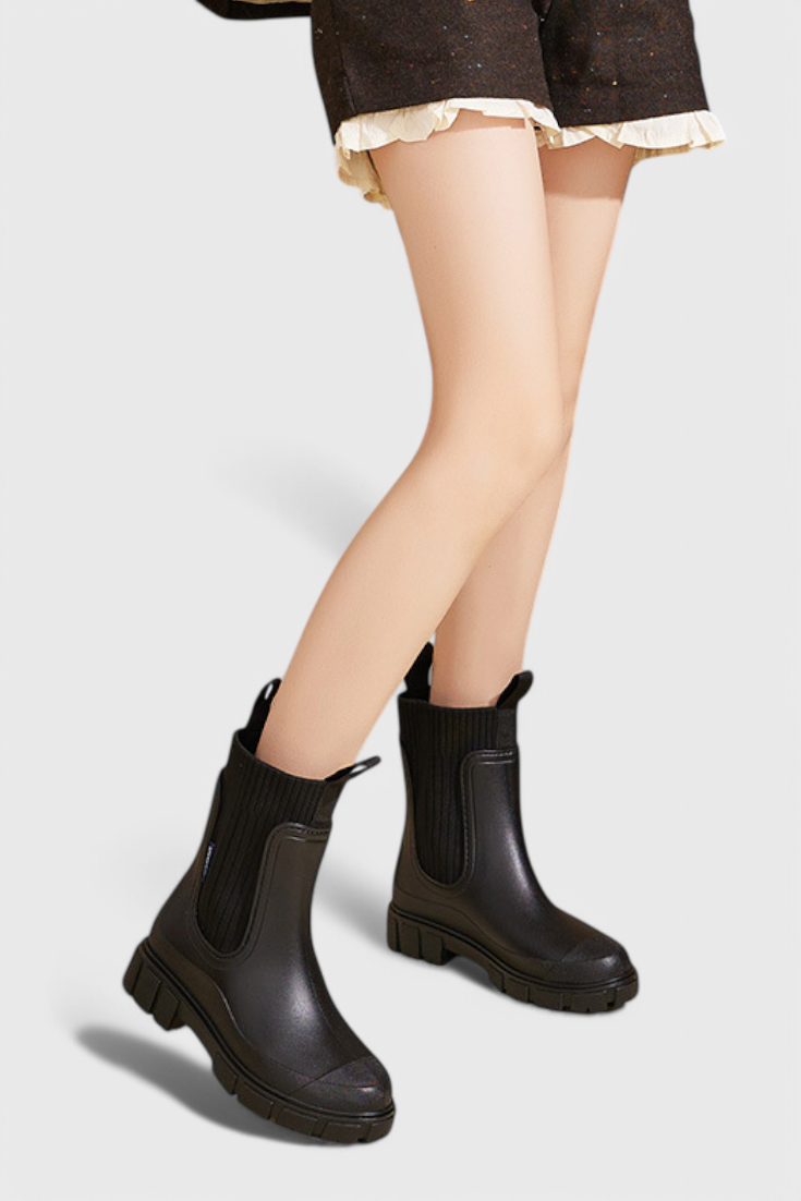 Boots For Women | Elastic Panel Ankle Lug Sole Design