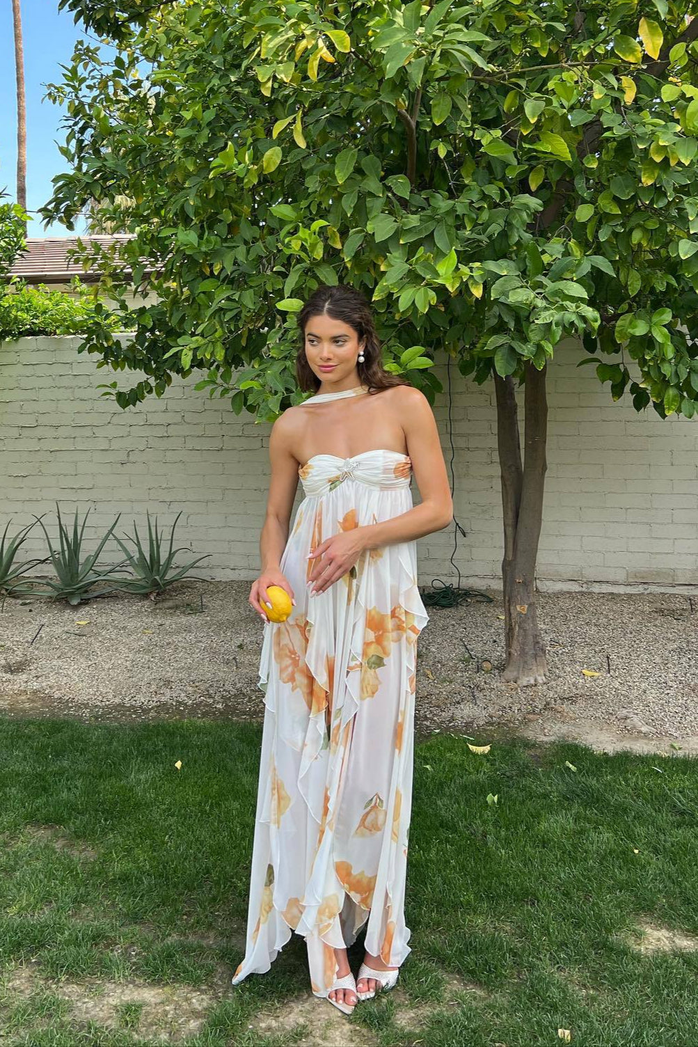 Women's White Maxi Dress | Halter Style