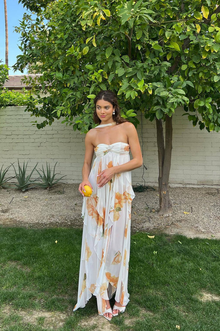 Women's White Maxi Dress | Halter Style