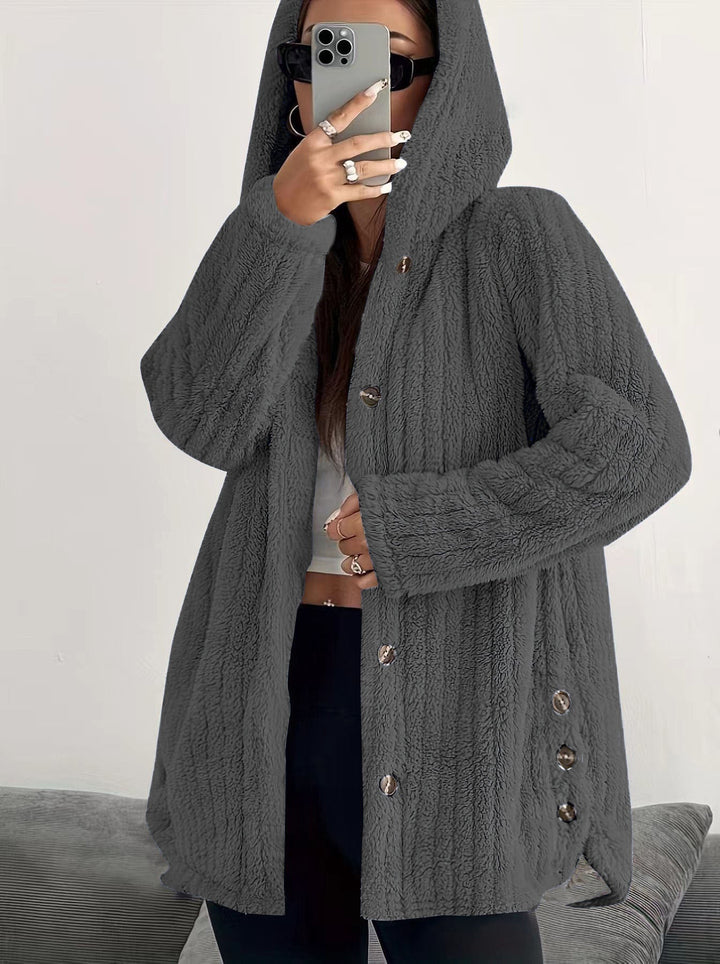Hooded Cardigan for Women | Cable-knit Texture