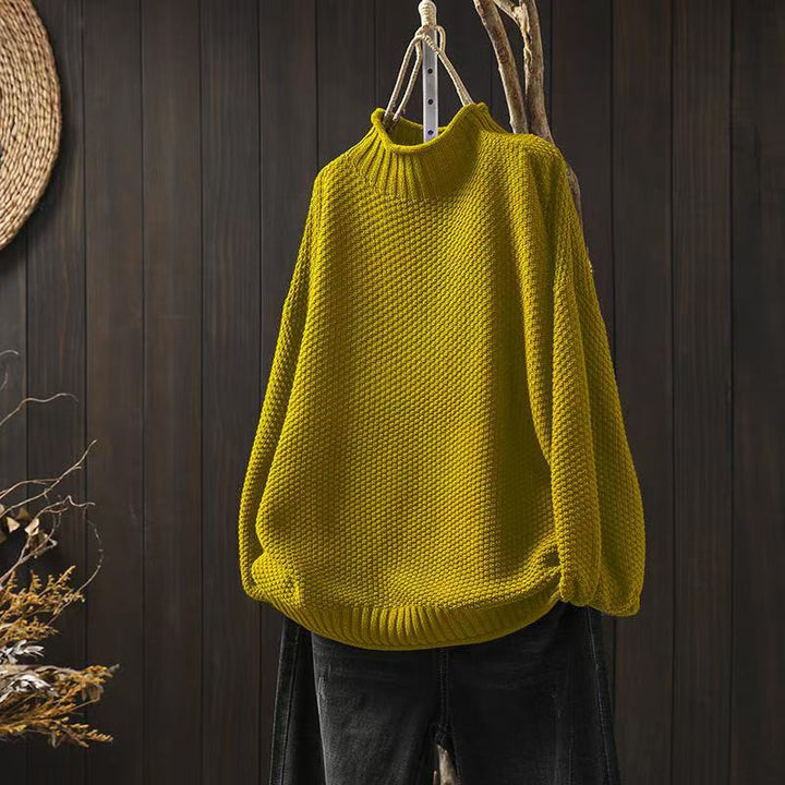 Sweater for Women | Oversized Waffle-Knit Mock Neck