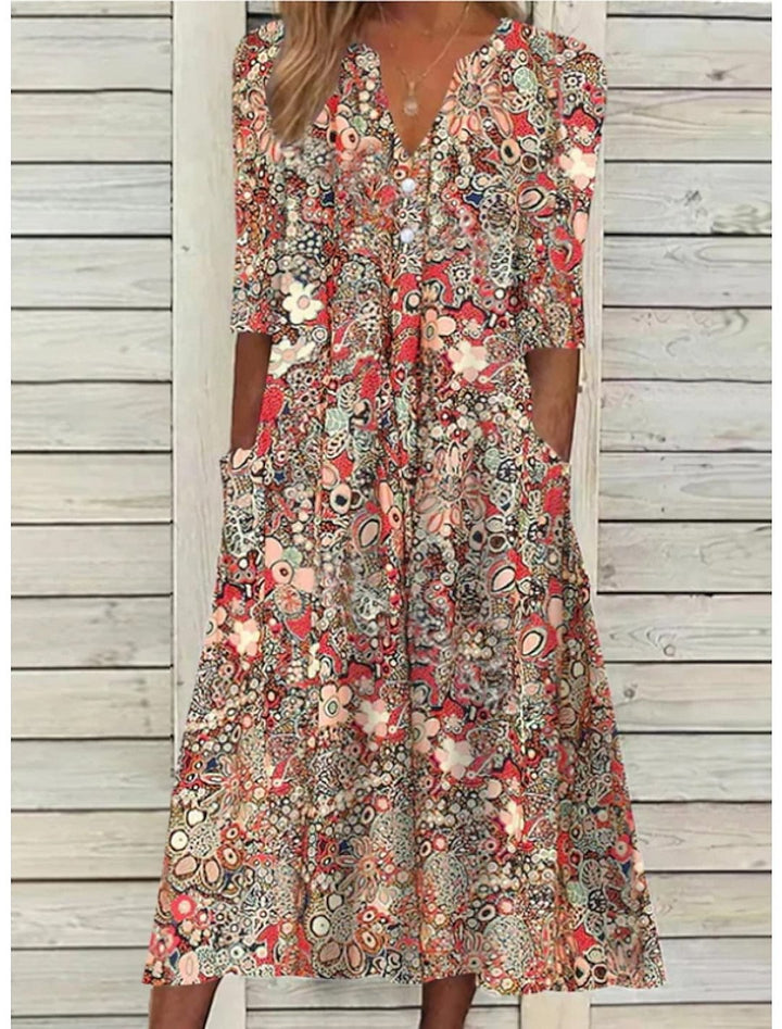 Women’s Dress | Floral Print with Pockets