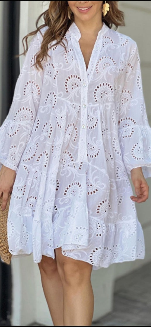 Summer Dress For Women | Mini Long Sleeve Flowing Design