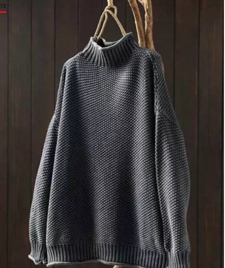 Sweater for Women | Oversized Waffle-Knit Mock Neck