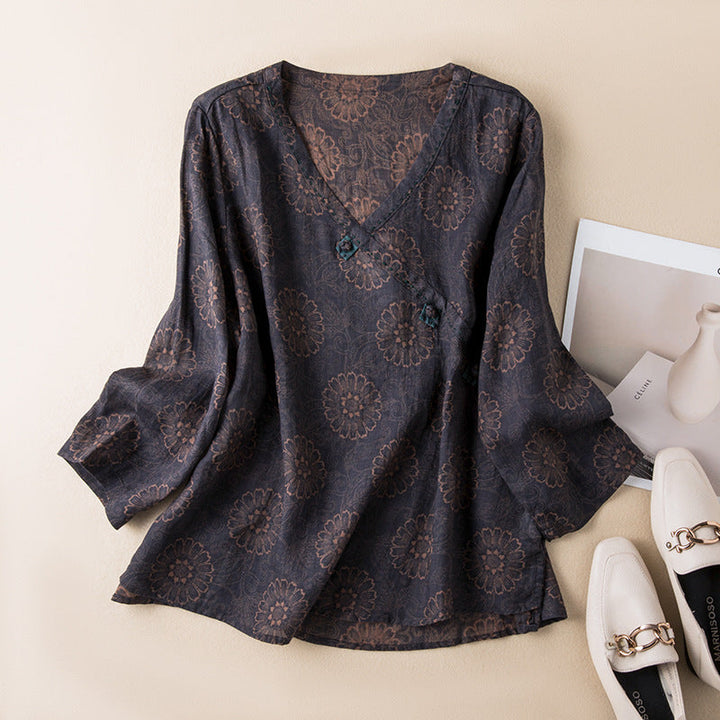 Women’s Blouse | Loose Fit V-Neck