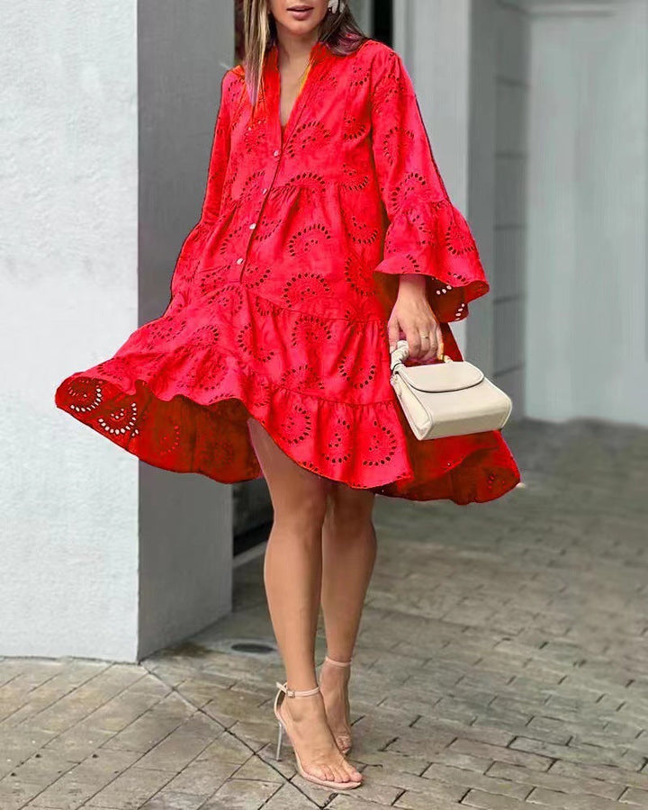 Summer Dress For Women | Mini Long Sleeve Flowing Design