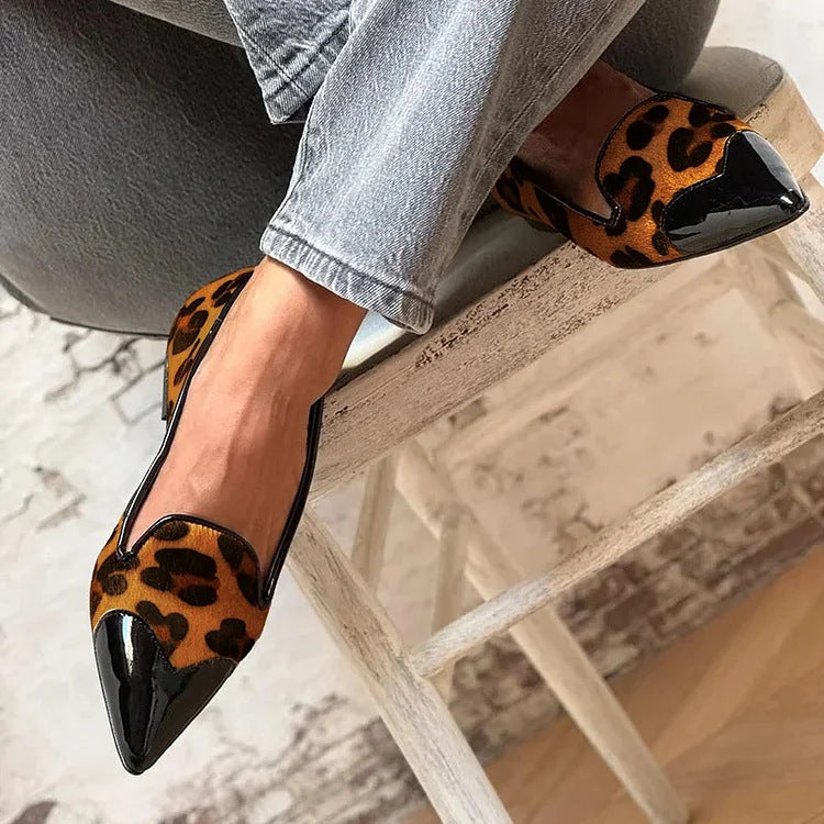 Flats For Women | Pointed Toe Animal Print