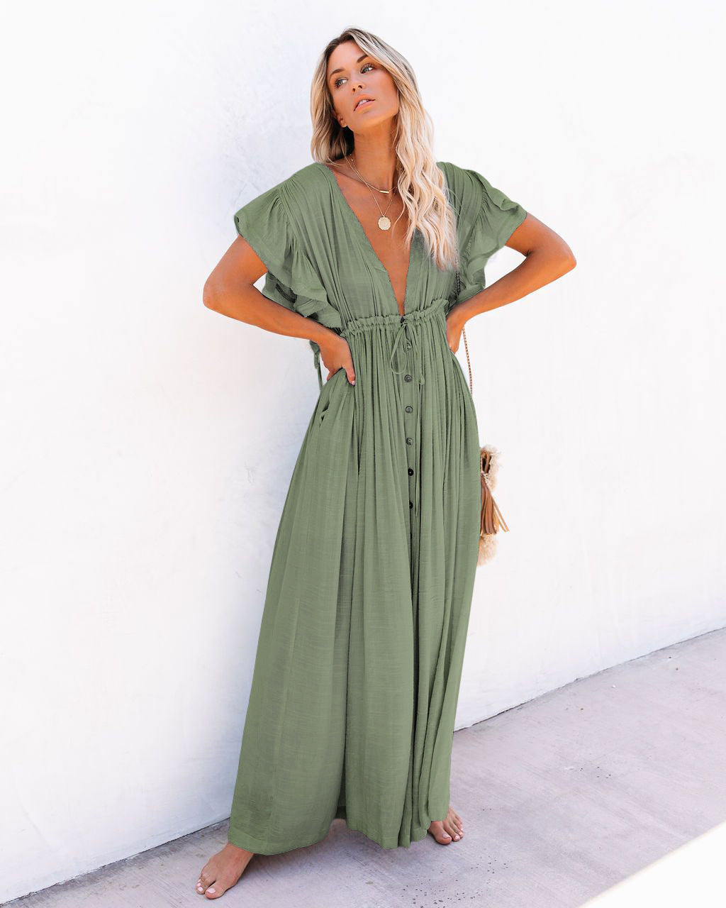 Women's Boho Maxi Dress | Draped Style