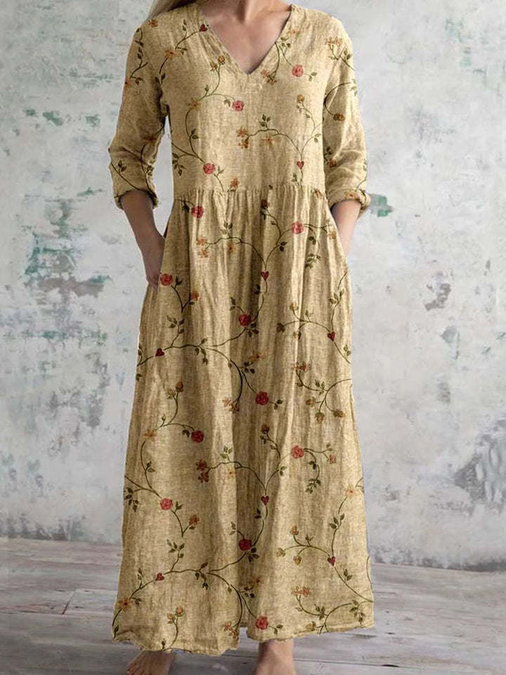 Casual Dress for Women | V Neck Floral Midi Dress