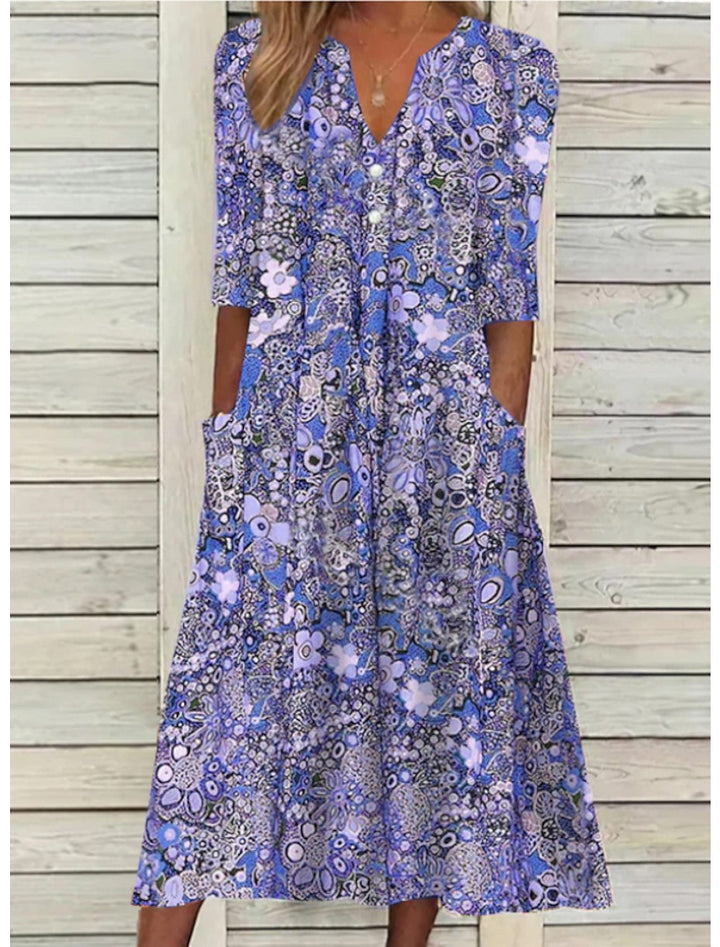 Women’s Dress | Floral Print with Pockets