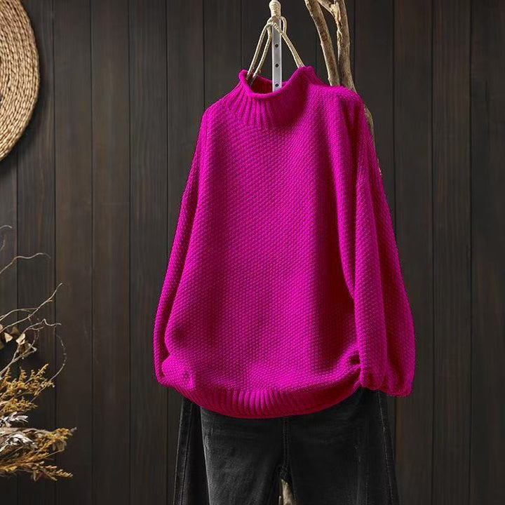 Sweater for Women | Oversized Waffle-Knit Mock Neck