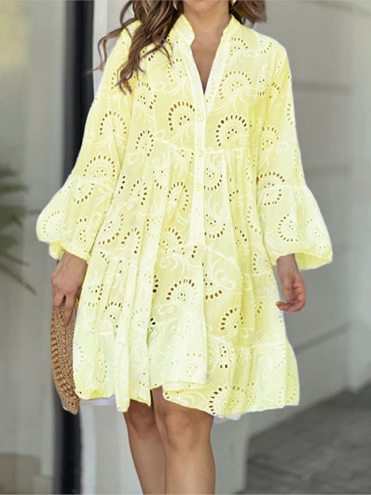 Summer Dress For Women | Mini Long Sleeve Flowing Design