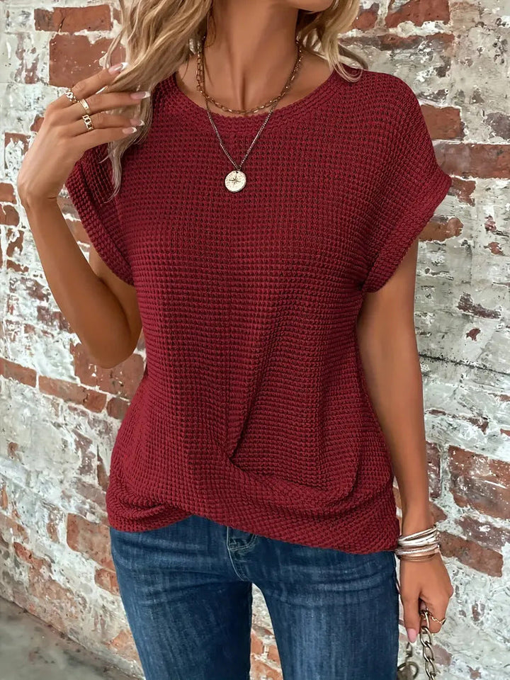 Top For Women | Textured Knit Short Sleeve