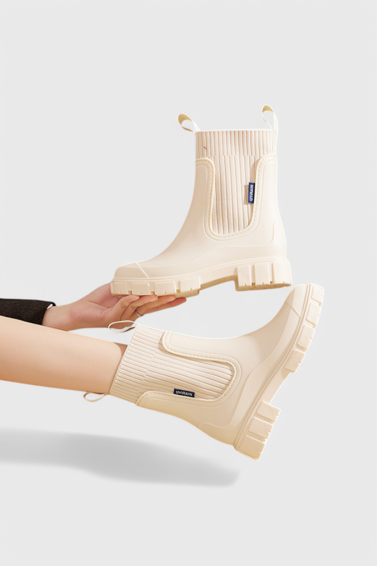 Boots For Women | Elastic Panel Ankle Lug Sole Design