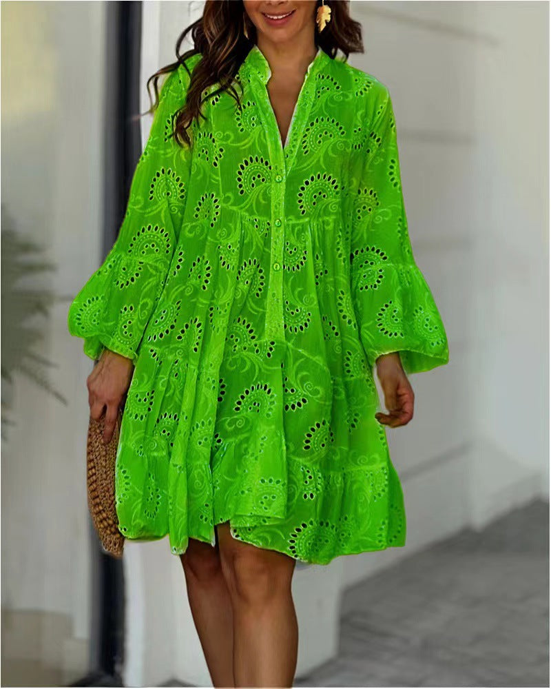 Summer Dress For Women | Mini Long Sleeve Flowing Design