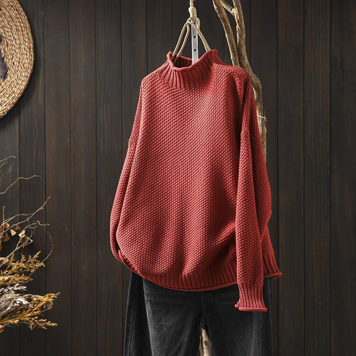 Sweater for Women | Oversized Waffle-Knit Mock Neck