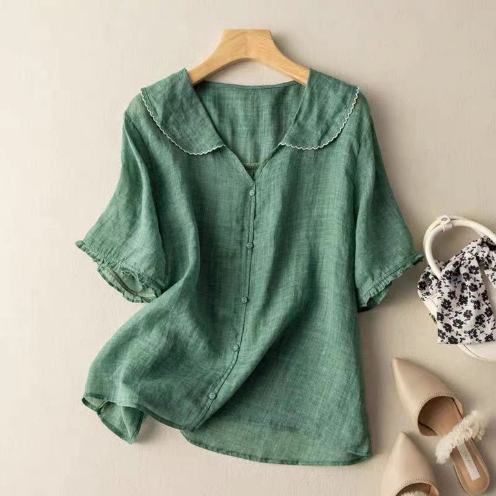 Women’s Blouse | Loose-Fit Short-Sleeve