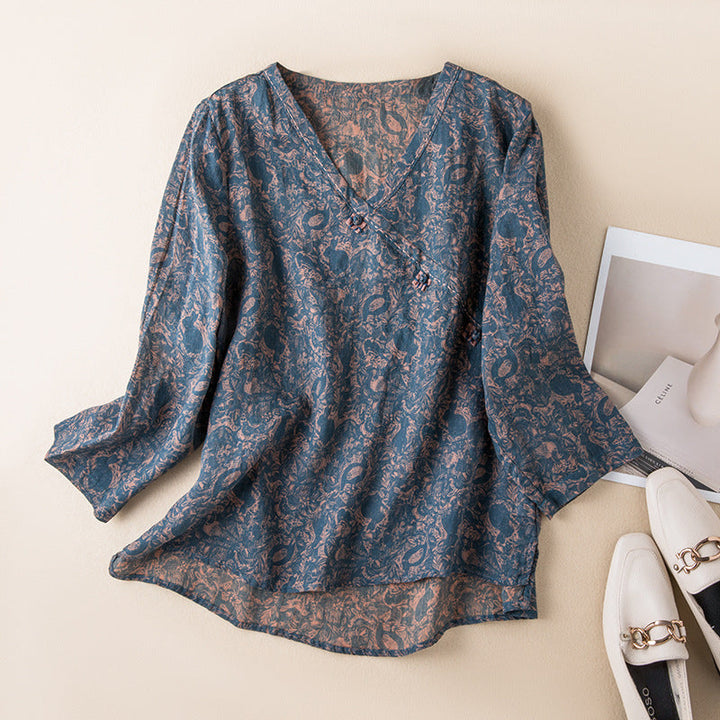 Women’s Blouse | Loose Fit V-Neck