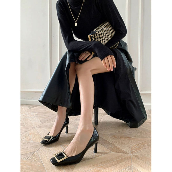 Heels for Women | Closed-Toe with Buckle Accent