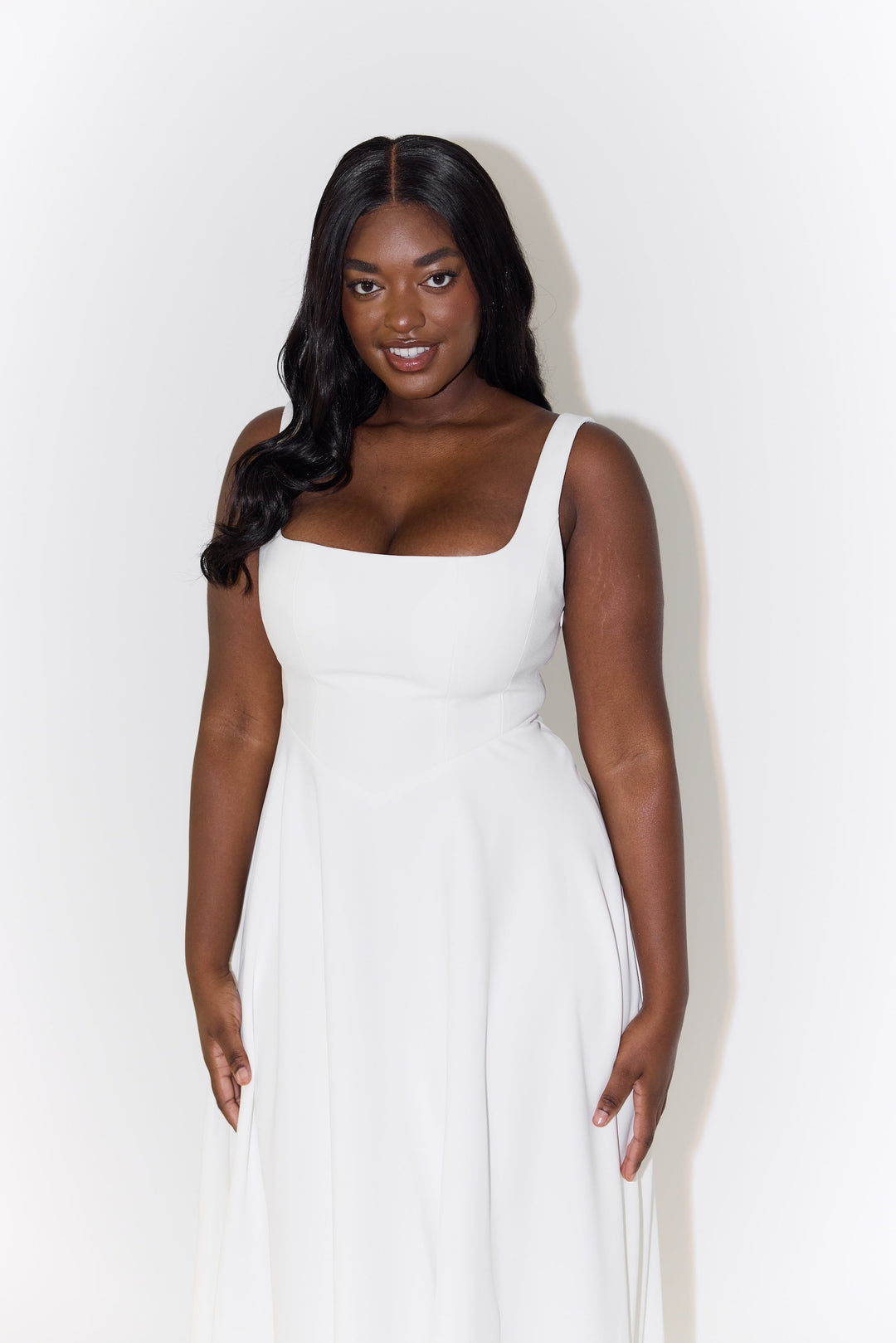 Women's Dress | Sleeveless Midi Square Neckline