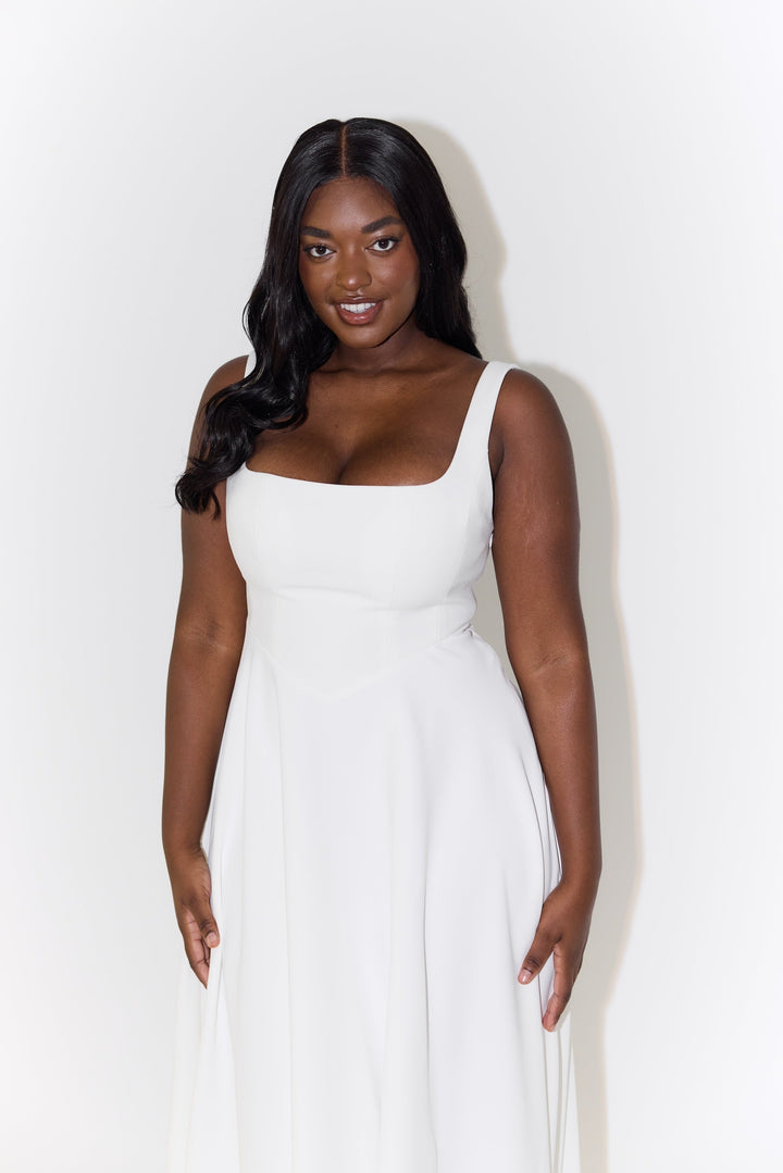 Women's Dress | Sleeveless Midi Square Neckline