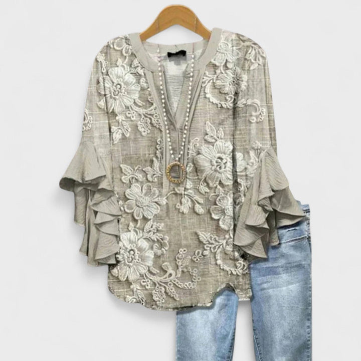 Blouse For Women | Flowy Ruffle Sleeve Blouse