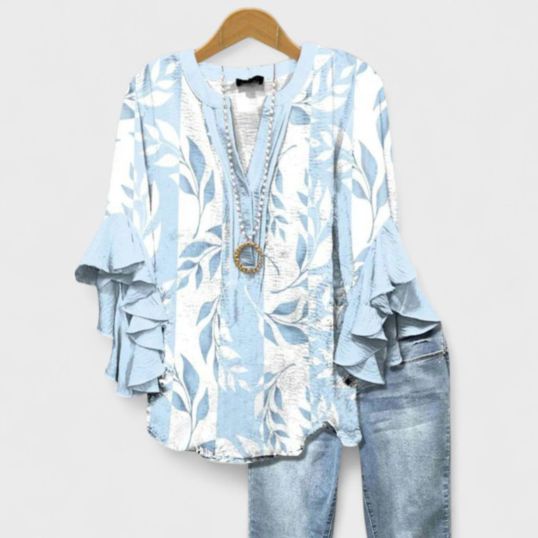 Blouse For Women | Flowy Ruffle Sleeve Blouse