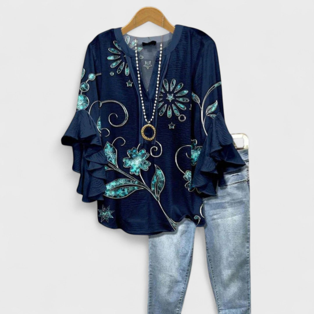 Blouse For Women | Flowy Ruffle Sleeve Blouse